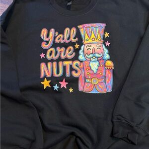 Gildan Black Sweatshirt with Colorful Nutcracker Graphic